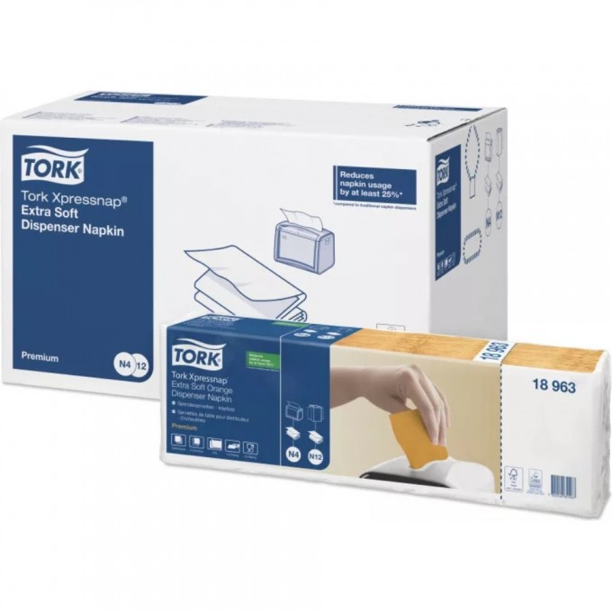 Диспенсерные ультрамягкие салфетки TORK XPRESSNAP белые двухслойные, 5 пачек по 200 листов T-15850